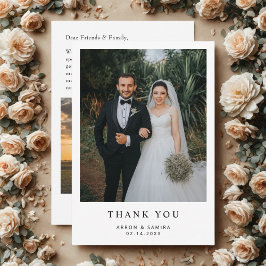 シンプルな写真の結婚式サンクスカード サンキューカード