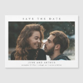 シンプルな写真の結婚式セーブ・ザ・デート マグネット招待状 (正面)