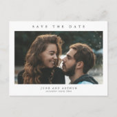 シンプルな写真の結婚式延期日通知 ポストカード (正面)