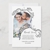 シンプルな写真の結婚式御礼カード セーブザデート (正面)