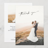 シンプルな写真の結婚式 サンキューカード (正面/裏面)