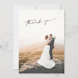 シンプルな写真の結婚式 サンキューカード