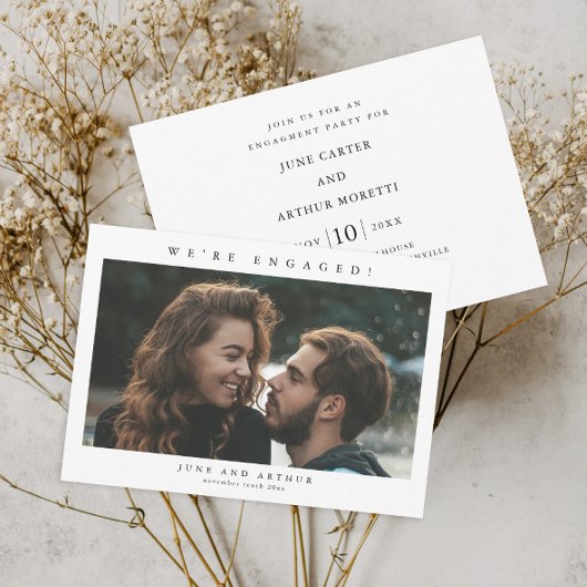 シンプルな写真の結婚式・プロポーズ・パーティー 招待状