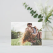 シンプルな写真の結婚式Save the Date ポストカード (スタンド正面)
