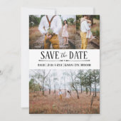 シンプルな写真を使った結婚式の日程お知らせカード 招待状 (正面)