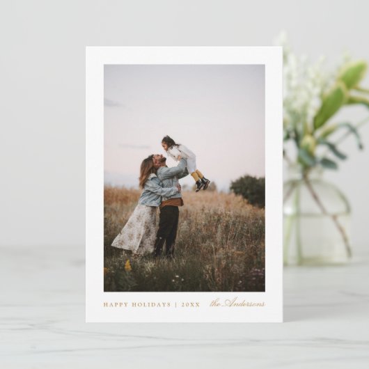 シンプルな写真クリスマスホリデーカード シーズンカード (スタンド正面)