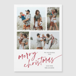 シンプルな写真コラージュスクリプト メリークリスマスマグネット