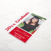 シンプルな写真テンプレート 卒業パーティー 箔招待状 (回転した状態)