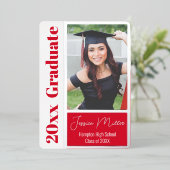 シンプルな写真テンプレート 卒業パーティー 箔招待状 (立ち正面)