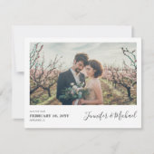 シンプルな写真デザインのSave the Date 招待状 (正面)