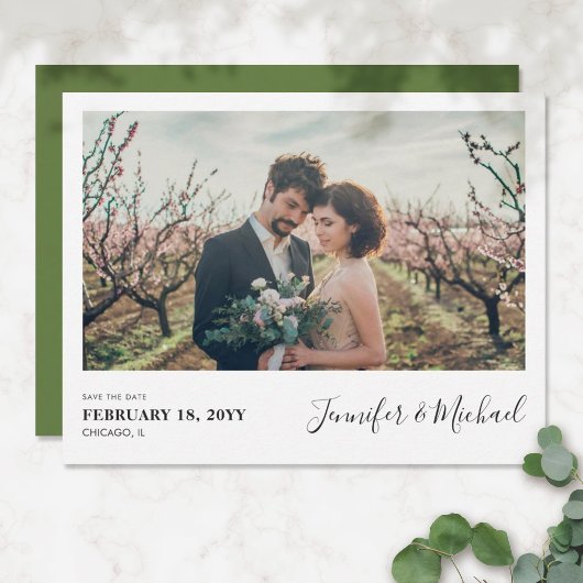 シンプルな写真デザインのSave the Date 招待状