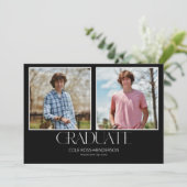 シンプルな写真付き卒業発表招待状 招待状 (スタンド正面)
