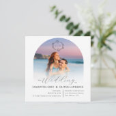 シンプルな写真付き結婚式招待状 セーブザデート (スタンド正面)
