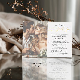 シンプルな写真付き結婚式誓いの更新記念パーティー 箔招待状