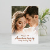 シンプルな写真付き結婚記念日ホイルカード 箔招待状 (立ち正面)