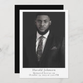 シンプルな写真付き葬儀のお知らせ 招待状 (正面/裏面)