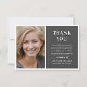 シンプルな写真付き葬儀の記念品 サンキューカード (正面)
