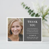 シンプルな写真付き葬儀の記念品 サンキューカード (スタンド正面)