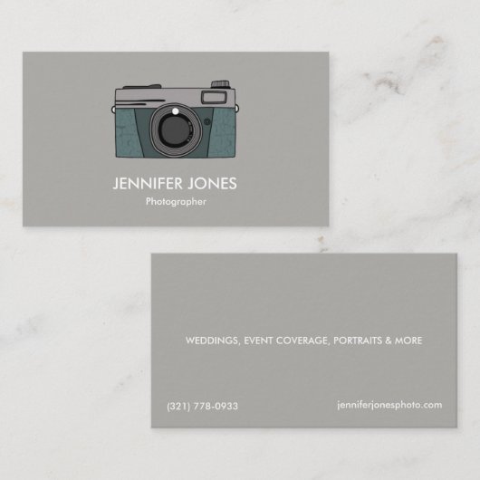 シンプルな写真撮影のカメラの名刺 名刺 (正面/裏面)