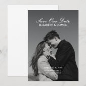 シンプルな写真結婚式 セーブザデート (正面/裏面)