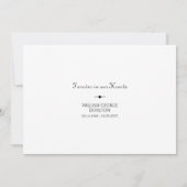 シンプルな写真訃報と葬儀案内 招待状 (裏面)