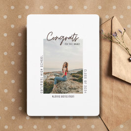 シンプルな写真1枚の卒業発表テンプレート 招待状