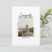 シンプルな写真1枚の卒業発表テンプレート 招待状 (スタンド正面)