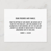 シンプルな写真 ウェディング サンクスカード エンクロージャーカード (裏面)