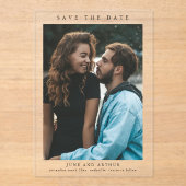 シンプルな写真 ウェディング セーブ・ザ・デート アクリル招待状 (正面)