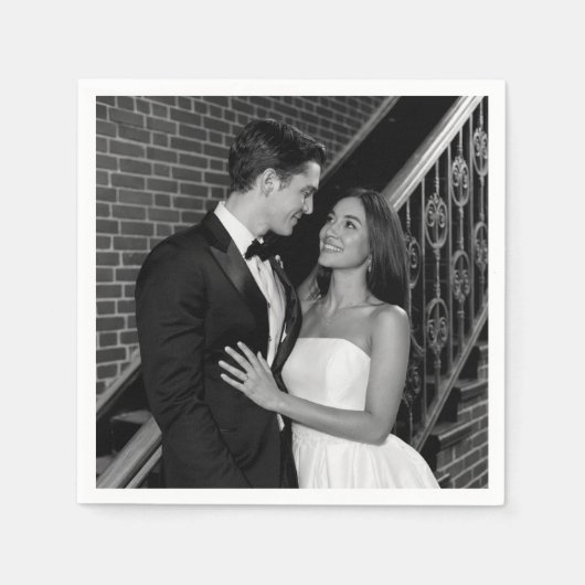 シンプルな写真 ウェディング ナプキン スタンダードカクテルナプキン (正面)