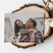 シンプルな写真 ウェディング 予定変更 新しい日程 案内状