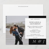 シンプルな写真 エレガントなモノクロのウェディング 招待状 (正面/裏面)