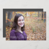 シンプルな写真 卒業パーティー招待状 招待状 (正面/裏面)