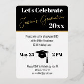 シンプルな写真 卒業パーティー 箔招待状 (裏面)