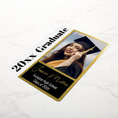 シンプルな写真 卒業パーティー 箔招待状 (回転した状態)