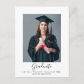 シンプルな写真 卒業 ありがとう ポストカード (正面)
