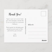 シンプルな写真 卒業 白いスクリプト ありがとうございます ポストカード (裏面)