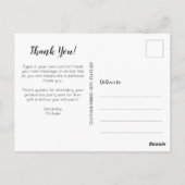 シンプルな写真 卒業 白いスクリプト ありがとう ポストカード (裏面)