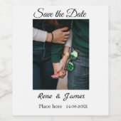 シンプルな写真 白 黒 クラシック エレガント セーブザ ワインラベル (シングルラベル)