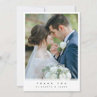シンプルな写真 結婚式 お礼状カード サンキューカード