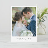 シンプルな写真 結婚式 お礼状カード サンキューカード (スタンド正面)