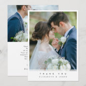 シンプルな写真 結婚式 お礼状カード サンキューカード (正面/裏面)