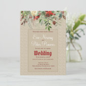 シンプルな冬のクリスマスグリーンウェディング 案内状 (スタンド正面)