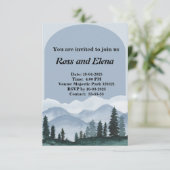 シンプルな冬の森をテーマにした 招待状 (スタンド正面)