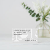 シンプルな刑事被告側弁護士 名刺 (スタンド正面)