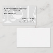 シンプルな刑事被告側弁護士 名刺 (正面/裏面)