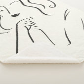 シンプルな勉強-女性のスケッチ シェルパブランケット (3/4)