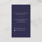 シンプルな化粧の写真撮影のミニマルなタイポグラフィ 名刺 (裏面)