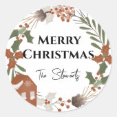 シンプルな北欧スタイルのクリスマス ラベル (正面)