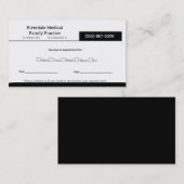 シンプルな医学のオフィスのアポイントメント 名刺 (正面/裏面)